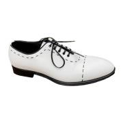 Gestikte Binnenzool Leren Derby Schoenen Dolce & Gabbana , White , Her...