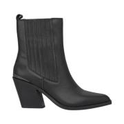 Enkellaars met hak en elastiek Alma EN Pena , Black , Dames