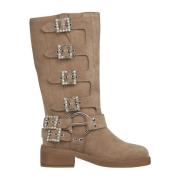 Motorlaars met strass Alma EN Pena , Beige , Dames