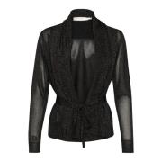 Zwarte Korte Vest met Glans InWear , Black , Dames