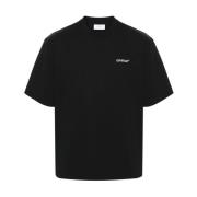 Zwarte Skate T-shirt met Logo Print Off White , Black , Heren