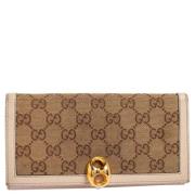 Pre-owned Canvas wallets Gucci Vintage , Beige , Dames