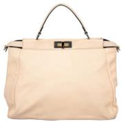 Pre-owned Leather handbags Fendi Vintage , Beige , Dames