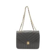 Pre-owned Leather chanel-bags Chanel Vintage , Black , Dames