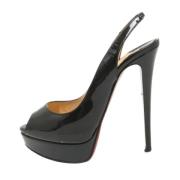 Pre-owned Leather heels Christian Louboutin Pre-owned , Black , Dames