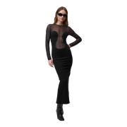 Mesh Maxi Jurk Zwart Undress Code , Black , Dames