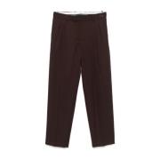 Bruine Wollen Blend Broek Aw24 Drole de Monsieur , Brown , Heren