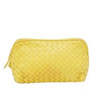 Pre-owned Leather clutches Bottega Veneta Vintage , Yellow , Dames