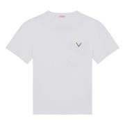 Korte mouwen ronde hals T-shirt Valentino Garavani , White , Heren