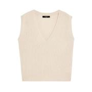 Luxe Cashmere Vest met V-hals Max Mara Weekend , Beige , Dames