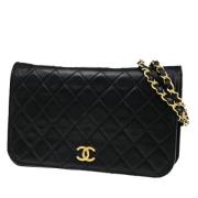 Pre-owned Leather chanel-bags Chanel Vintage , Black , Dames