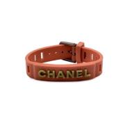 Pre-owned Fabric bracelets Chanel Vintage , Orange , Dames