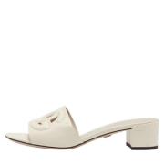 Pre-owned Leather sandals Dolce & Gabbana Pre-owned , White , Dames