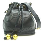 Pre-owned Leather chanel-bags Chanel Vintage , Black , Dames