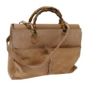 Pre-owned Suede gucci-bags Gucci Vintage , Beige , Dames