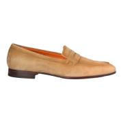 Suède Loafers Santoni , Beige , Heren