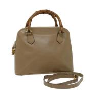 Pre-owned Leather gucci-bags Gucci Vintage , Beige , Dames