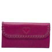 Pre-owned Leather wallets Dior Vintage , Pink , Dames