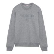 Crewneck Sweatshirt Valentino Garavani , Gray , Heren