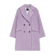 Oversized Paarse Wollen Jas Max Mara Weekend , Purple , Dames