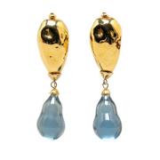 Pre-owned Metal earrings Yves Saint Laurent Vintage , Yellow , Dames