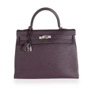 Pre-owned Leather handbags Hermès Vintage , Purple , Dames