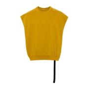 Sleeveless Leather Biker Vest Rick Owens , Yellow , Heren