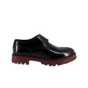 Zwart/Bordeaux Leren Veterschoenen Duca di Morrone , Black , Heren