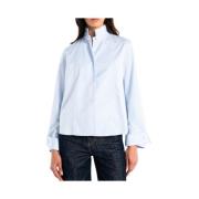 Hoge-hals Chemise in Lichtblauw Katoen Margaux Lonnberg , Blue , Dames