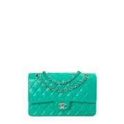 Pre-owned Leather chanel-bags Chanel Vintage , Green , Dames