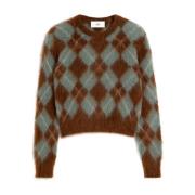 Argyle Check Crew Neck Sweaters Ami Paris , Multicolor , Heren