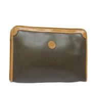 Pre-owned Leather clutches Dior Vintage , Green , Dames