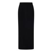 Zwarte Geplooide Lange Rok Max Mara , Black , Dames