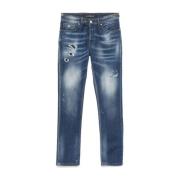 Slim Fit Blauwe Denim Jeans John Richmond , Blue , Heren