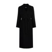 Zwarte Midi Wikkel Wollen Jas Max Mara , Black , Dames