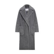 Grijze Teddy Lange Jas Max Mara , Gray , Dames