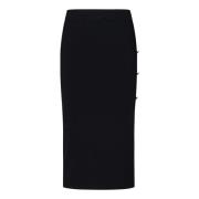 Zwarte hoge midi-rok met uitsparingen Versace Jeans Couture , Black , ...