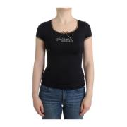 T-shirt met luipaardprint en ronde hals Roberto Cavalli , Black , Dame...