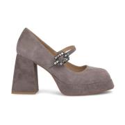 Plateau schoen gesp strass Alma EN Pena , Gray , Dames