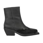 Platte enkellaars met strass teen Alma EN Pena , Black , Dames