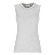 Grijze Katoenen Top met Ronde Hals Peserico , Gray , Dames