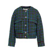 Groene Tweed Oversized Vest Essentiel Antwerp , Multicolor , Dames