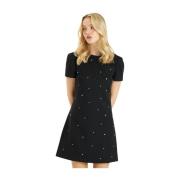 Korte jurk met kralen Alma EN Pena , Black , Dames