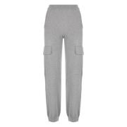 Grijze Wollen Broek Elastische Taille Zakken Peserico , Gray , Dames