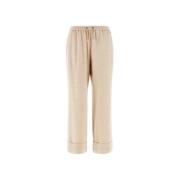 Resort Broek in Flanel Look Herno , Beige , Dames