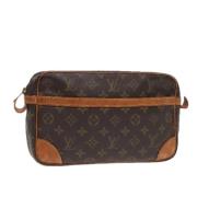 Pre-owned Canvas clutches Louis Vuitton Vintage , Brown , Dames