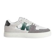 Witte Leren Lage Sneakers Calvin Klein , White , Heren