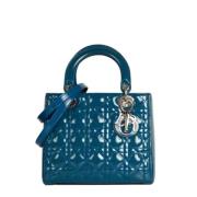 Pre-owned Leather dior-bags Dior Vintage , Blue , Dames