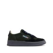 Groene leren sneakers met geperforeerde neus Autry , Green , Heren