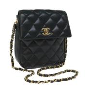 Pre-owned Leather chanel-bags Chanel Vintage , Black , Dames